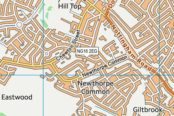 NG16 2EG map - OS VectorMap District (Ordnance Survey)