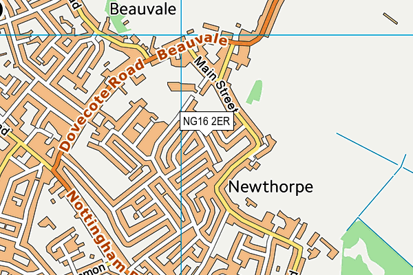 NG16 2ER map - OS VectorMap District (Ordnance Survey)