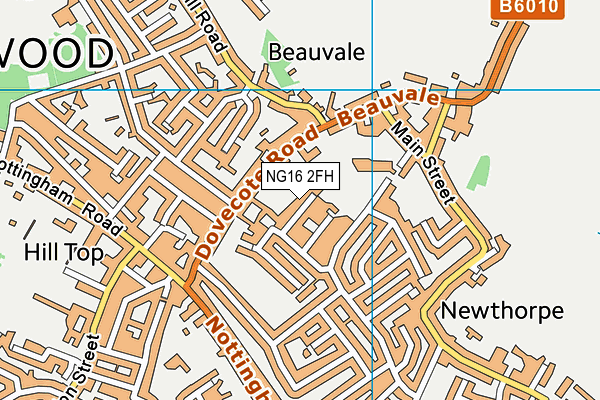 NG16 2FH map - OS VectorMap District (Ordnance Survey)