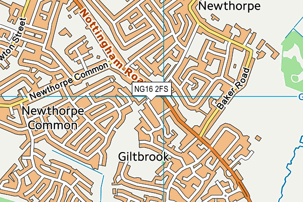 NG16 2FS map - OS VectorMap District (Ordnance Survey)