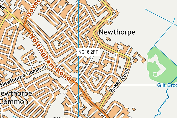 NG16 2FT map - OS VectorMap District (Ordnance Survey)