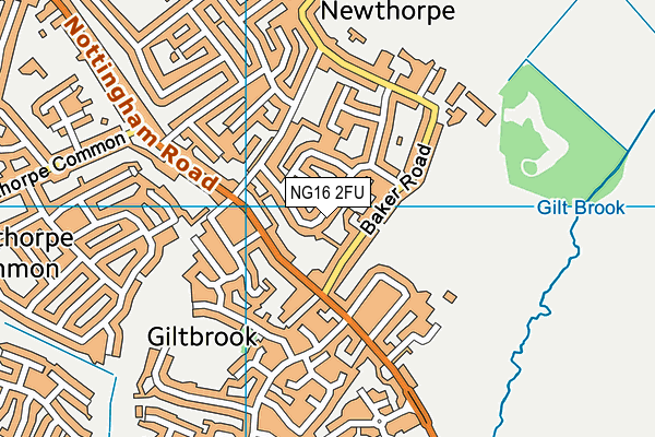 NG16 2FU map - OS VectorMap District (Ordnance Survey)