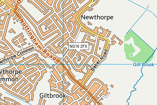 NG16 2FX map - OS VectorMap District (Ordnance Survey)