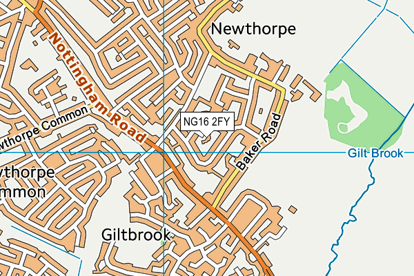 NG16 2FY map - OS VectorMap District (Ordnance Survey)