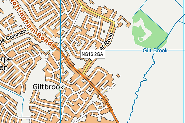 NG16 2GA map - OS VectorMap District (Ordnance Survey)