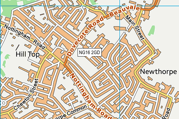 NG16 2GD map - OS VectorMap District (Ordnance Survey)