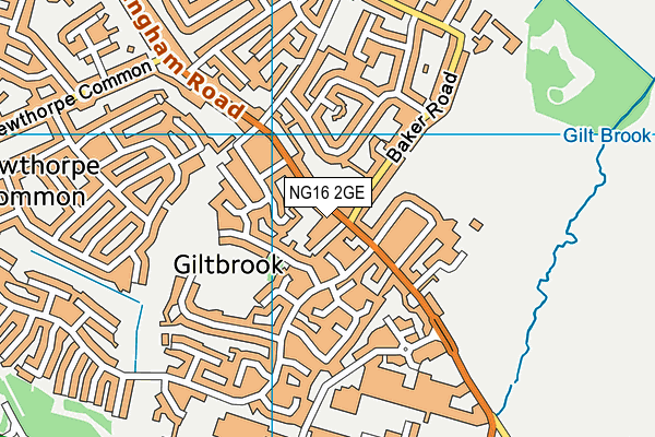 NG16 2GE map - OS VectorMap District (Ordnance Survey)