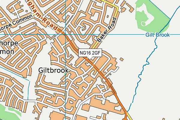 NG16 2GF map - OS VectorMap District (Ordnance Survey)