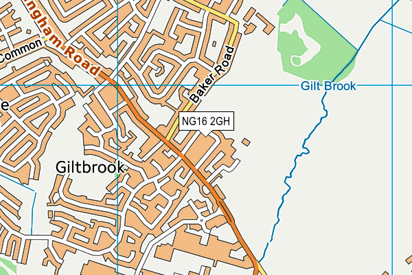 NG16 2GH map - OS VectorMap District (Ordnance Survey)