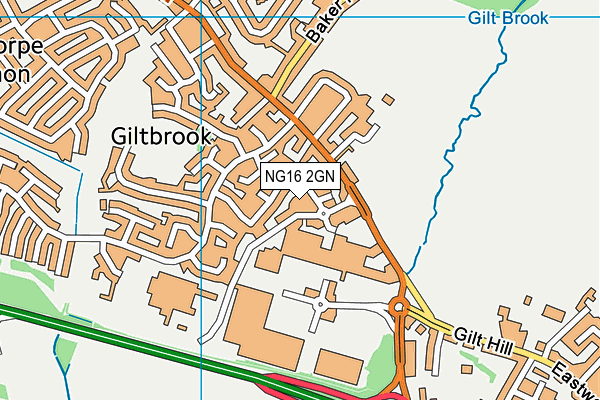 NG16 2GN map - OS VectorMap District (Ordnance Survey)
