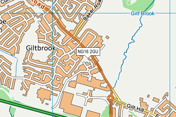 NG16 2GU map - OS VectorMap District (Ordnance Survey)