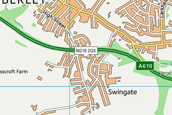 NG16 2GX map - OS VectorMap District (Ordnance Survey)