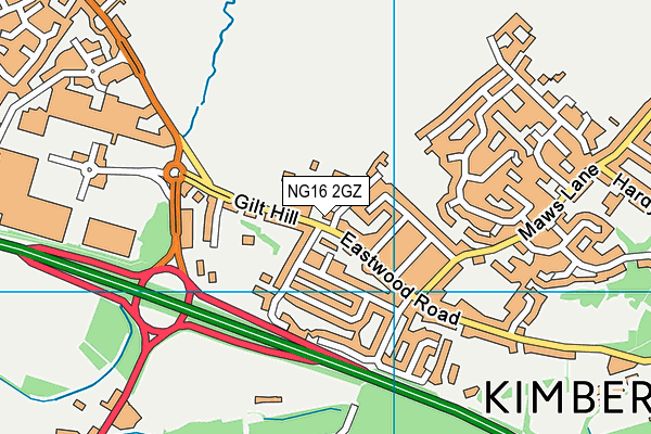 NG16 2GZ map - OS VectorMap District (Ordnance Survey)