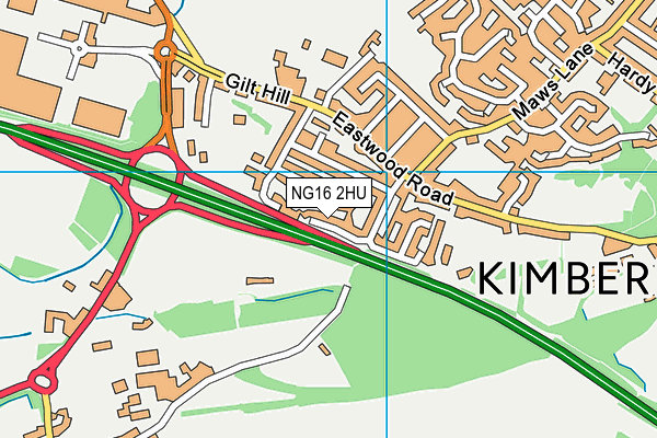 NG16 2HU map - OS VectorMap District (Ordnance Survey)