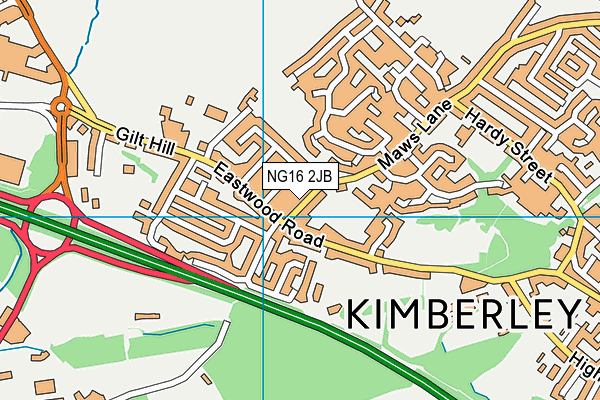 NG16 2JB map - OS VectorMap District (Ordnance Survey)