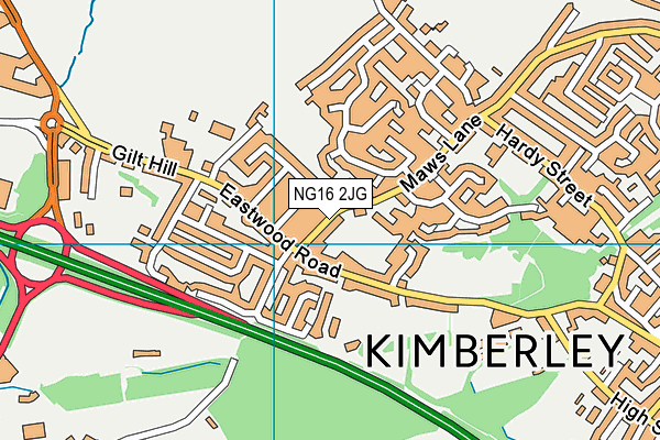 NG16 2JG map - OS VectorMap District (Ordnance Survey)