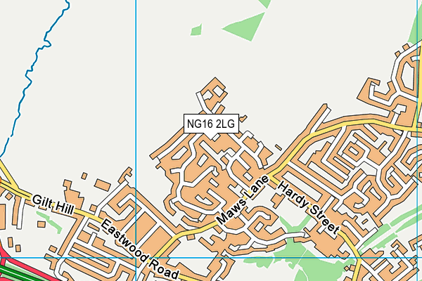 NG16 2LG map - OS VectorMap District (Ordnance Survey)