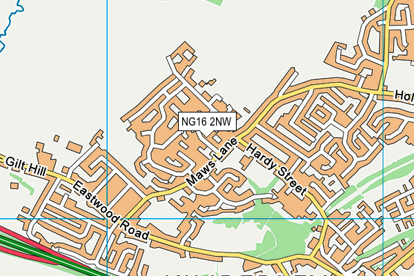 NG16 2NW map - OS VectorMap District (Ordnance Survey)