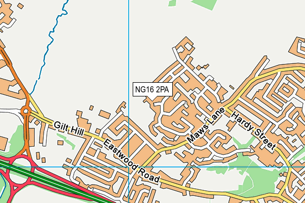 NG16 2PA map - OS VectorMap District (Ordnance Survey)