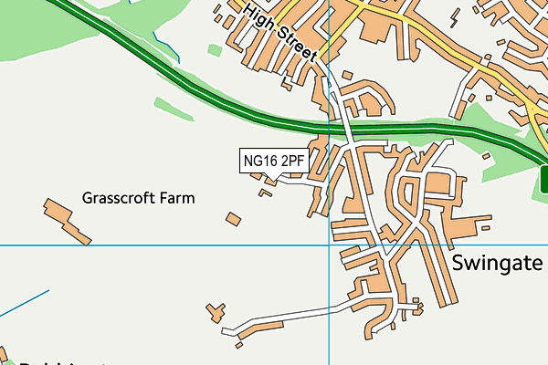 NG16 2PF map - OS VectorMap District (Ordnance Survey)