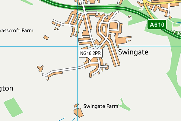 NG16 2PR map - OS VectorMap District (Ordnance Survey)