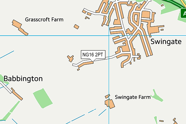 NG16 2PT map - OS VectorMap District (Ordnance Survey)