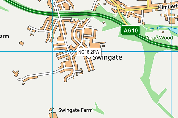 NG16 2PW map - OS VectorMap District (Ordnance Survey)