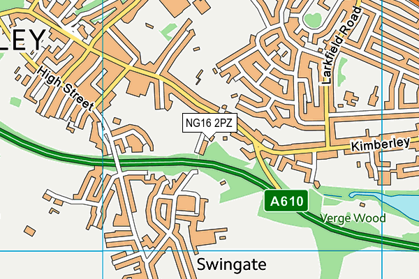 NG16 2PZ map - OS VectorMap District (Ordnance Survey)