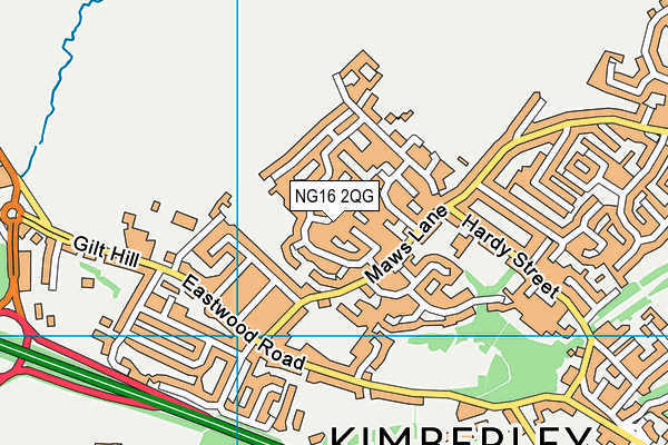 NG16 2QG map - OS VectorMap District (Ordnance Survey)