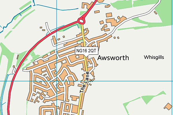 NG16 2QT map - OS VectorMap District (Ordnance Survey)
