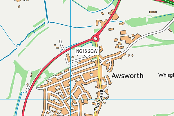 NG16 2QW map - OS VectorMap District (Ordnance Survey)