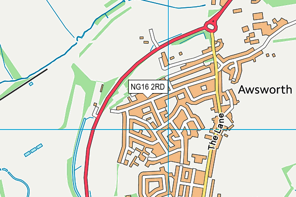 NG16 2RD map - OS VectorMap District (Ordnance Survey)