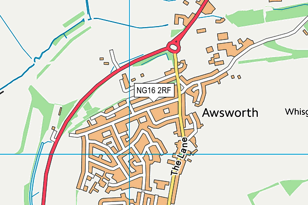 NG16 2RF map - OS VectorMap District (Ordnance Survey)