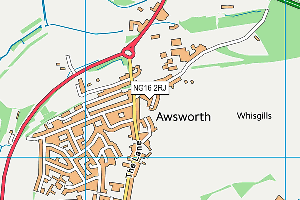 NG16 2RJ map - OS VectorMap District (Ordnance Survey)