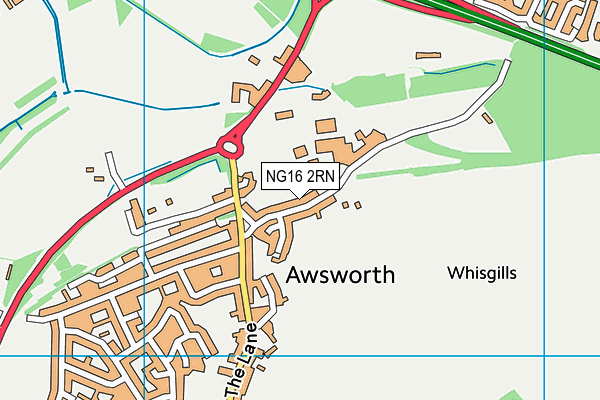 Map of HOGS HEAD HOTEL (AWSWORTH) LIMITED at district scale