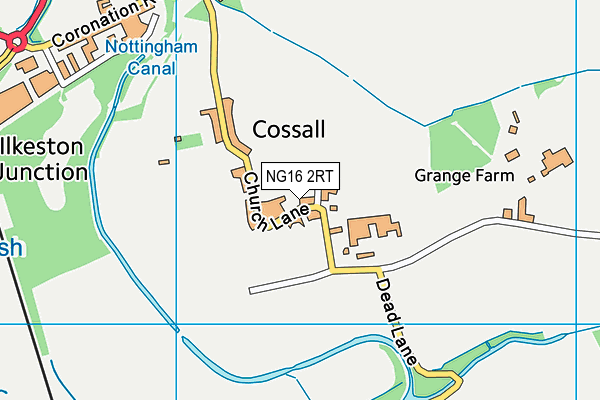 NG16 2RT map - OS VectorMap District (Ordnance Survey)