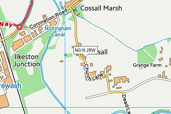 NG16 2RW map - OS VectorMap District (Ordnance Survey)