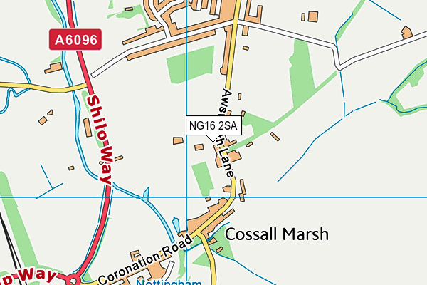 NG16 2SA map - OS VectorMap District (Ordnance Survey)