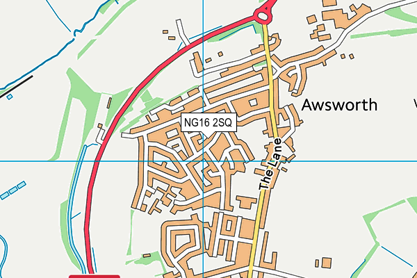 NG16 2SQ map - OS VectorMap District (Ordnance Survey)