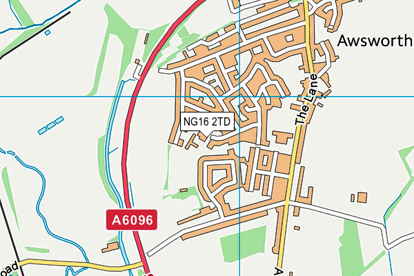NG16 2TD map - OS VectorMap District (Ordnance Survey)