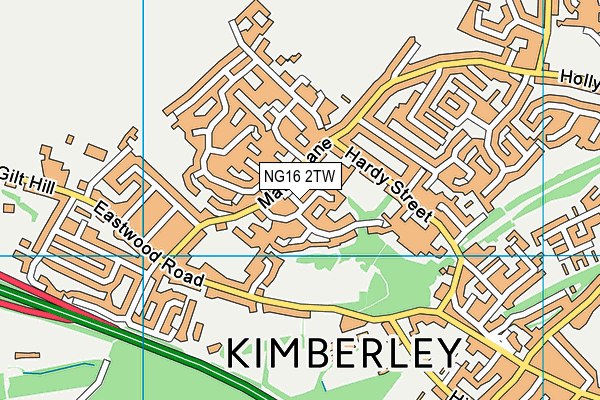 NG16 2TW map - OS VectorMap District (Ordnance Survey)