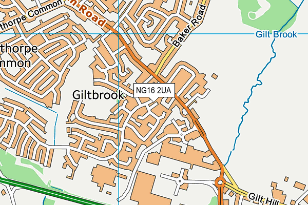 NG16 2UA map - OS VectorMap District (Ordnance Survey)