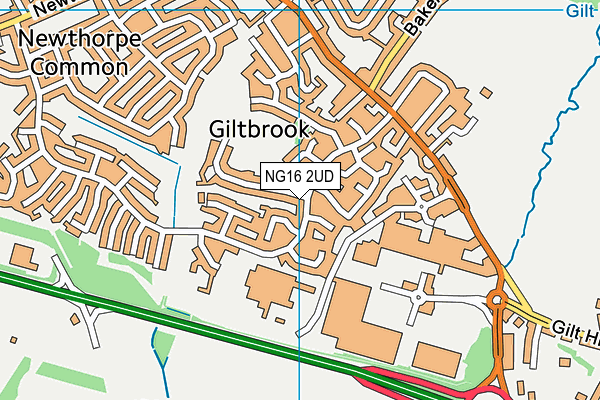 NG16 2UD map - OS VectorMap District (Ordnance Survey)