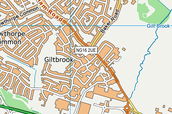 NG16 2UE map - OS VectorMap District (Ordnance Survey)