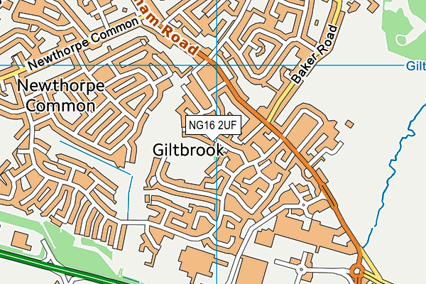 NG16 2UF map - OS VectorMap District (Ordnance Survey)