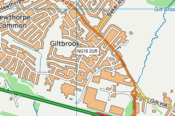 NG16 2UR map - OS VectorMap District (Ordnance Survey)