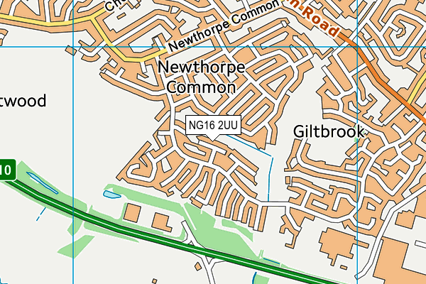 NG16 2UU map - OS VectorMap District (Ordnance Survey)