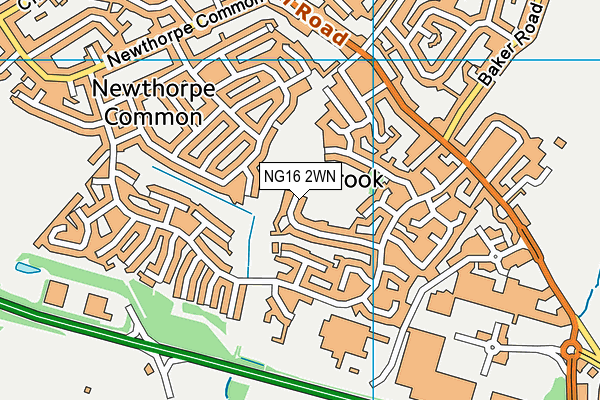 NG16 2WN map - OS VectorMap District (Ordnance Survey)