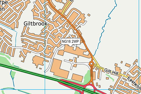 NG16 2WP map - OS VectorMap District (Ordnance Survey)