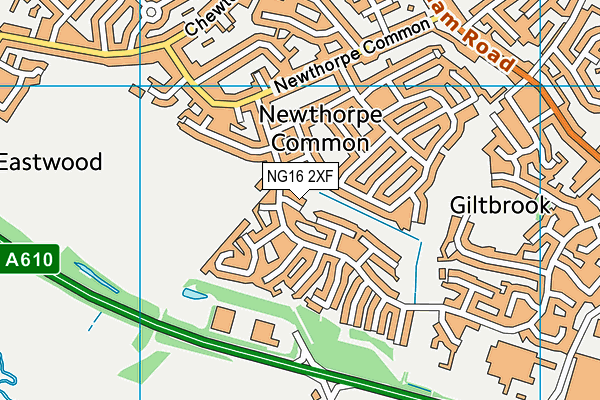 NG16 2XF map - OS VectorMap District (Ordnance Survey)